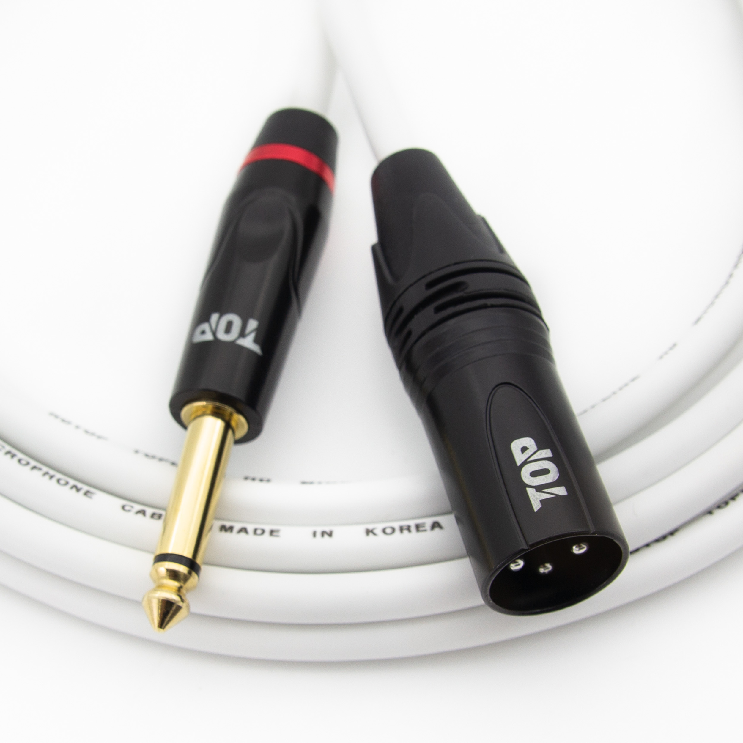 탑라인에이치디 HDTOP 5.5 모노 to XLR 수 마이크 케이블 블랙화이트 (7m, HT-TP5478)_이미지