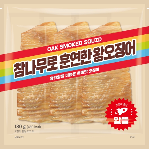 정화식품 참나무로 훈연한 왕오징어 3p 3개 180g_이미지