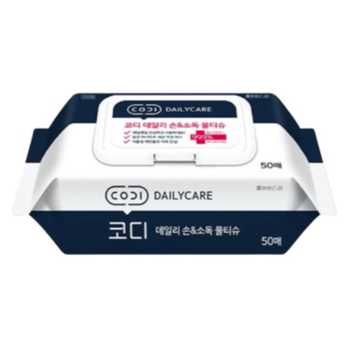 코디 데일리 손앤소독 물티슈 캡형 50매 (30팩)_이미지
