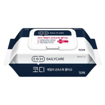 코디 데일리 손앤<b>소독</b> 물티슈 캡형 50매