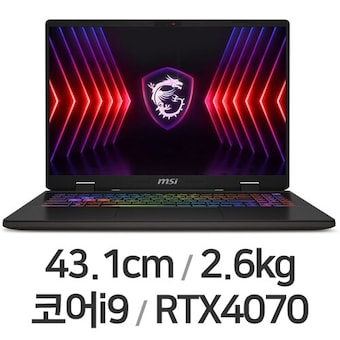 <b>MSI</b> 소드 17 HX B13VGKG-i9 QHD WIN11 32GB램