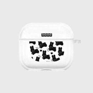 어프어프 에어팟3 2D HOPPING BLACK POPO 클리어 하드 케이스 (정품)