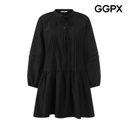 GGPX 다트 리본넥 버튼 셔링 미니 원피스 GQ2OP005F