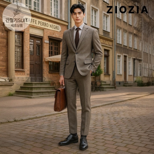 신성통상 지오지아 국내품 울혼방 다크베이지 미라클 정장세트 ABD3SB1203_ABD3SP1203_DBE 258355_이미지