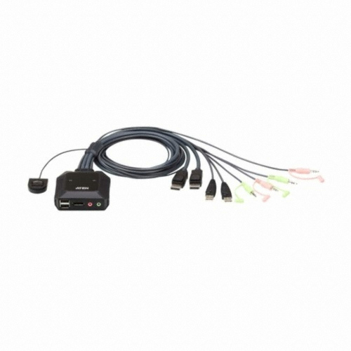 ATEN 2포트 USB DisplayPort 케이블 KVM 스위치 (CS22DP)_이미지