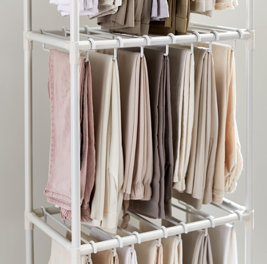 MF매직하우스 카트형 3단 이동식 바지걸이 행거_이미지