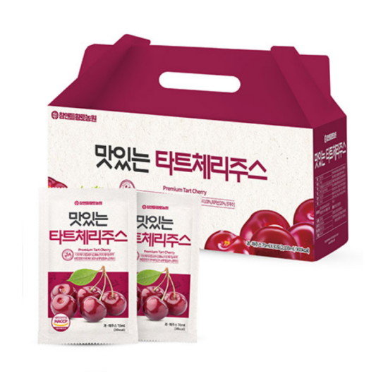 참앤들황토농원  맛있는 타트체리주스 70ml 30포 (1개)