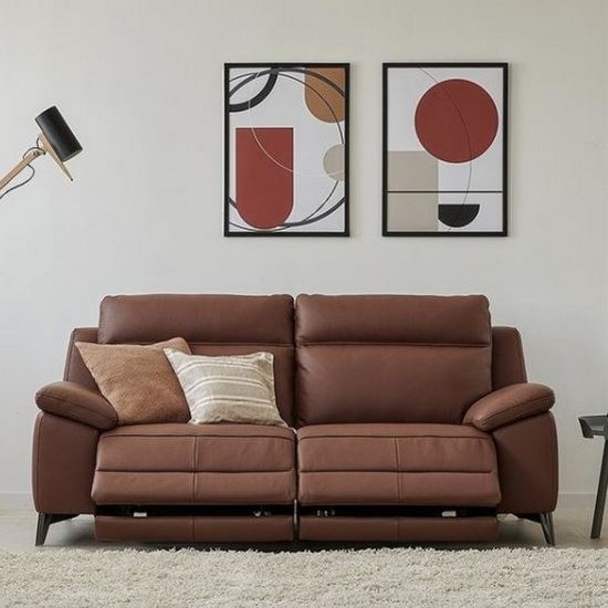 한샘 MVME 프라임 노블 천연가죽 리클라이너 3인용_이미지