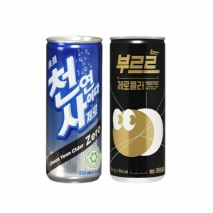 일화 천연사이다 제로+부르르 제로콜라 카페인프리 250mlX각30캔 총60캔_이미지