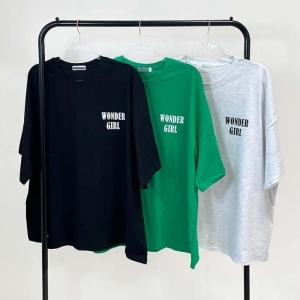 빅사이즈사랑해요 S151L405 원더걸로고나염박스티 NM 15834021_이미지