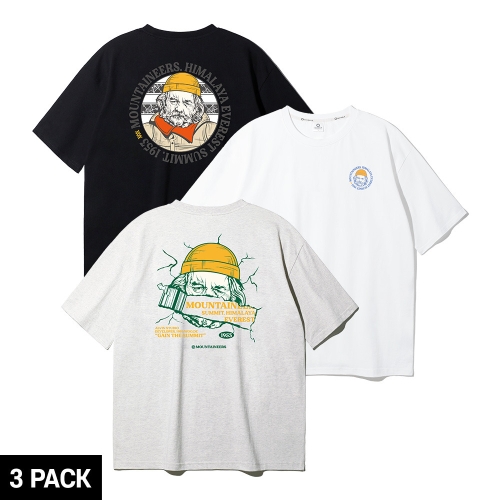  앨빈클로 Alvinclo 3PACK 레터링 오버핏 반팔티 3종 패키지 MULTI 255697