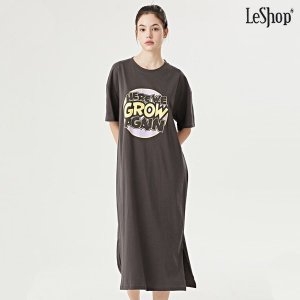  르샵 캐쥬얼 프린팅 라운드 반팔 롱 원피스 DO2OW040A