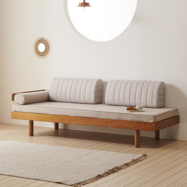 더닝 평상 침대형 원목 패브릭 소파베드 3인용