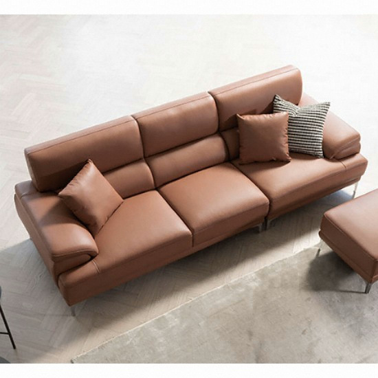 레이디가구 끌레망 천연면피 가죽소파 4인용 (스툴포함)_이미지