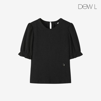 듀엘 퍼프 슬리브 엠보 블라우스 BK_L253PSC012_이미지