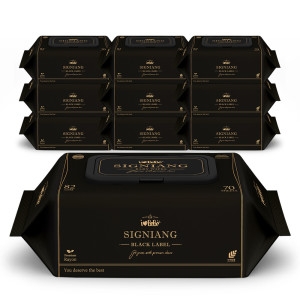 지앤티클린 아이러브베베 시그니앙 블랙라벨 물티슈 캡형 70매 (10팩)