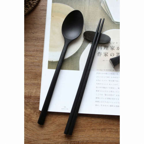 카모메키친 천연 옻칠 흑단 한식수저세트