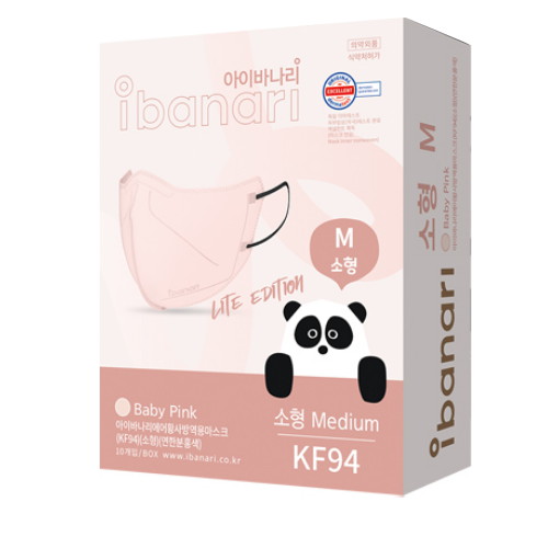 에스비글로벌헬스케어 아이바나리 에어 KF94 소형 M 베이비핑크 10매입