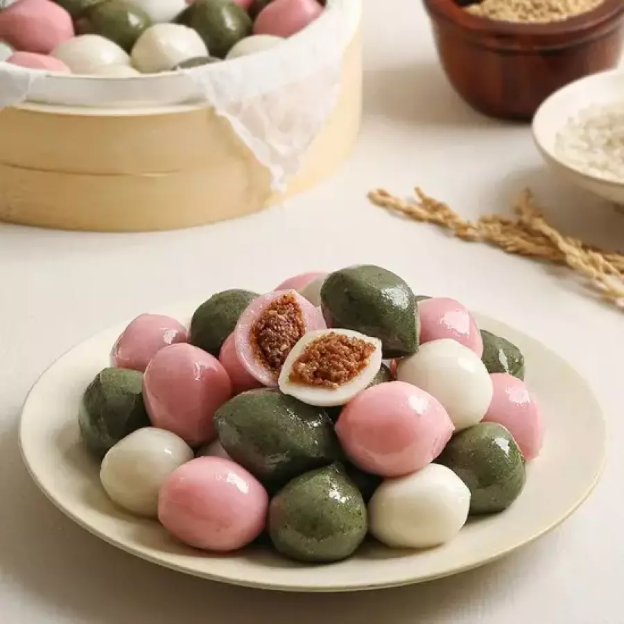 진우푸드 리타방앗간 3색 깨송편 1.2kg (1개)