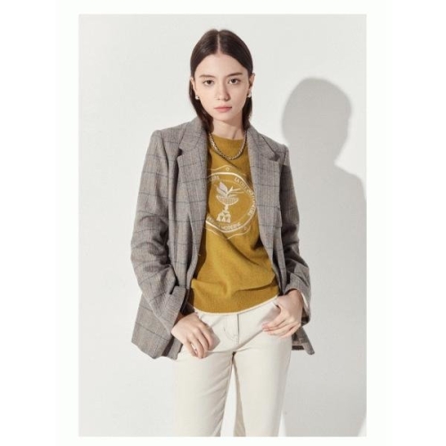 바바패션 더아이잗 자수 포켓 울 체크 재킷 IN2M0JK77SG