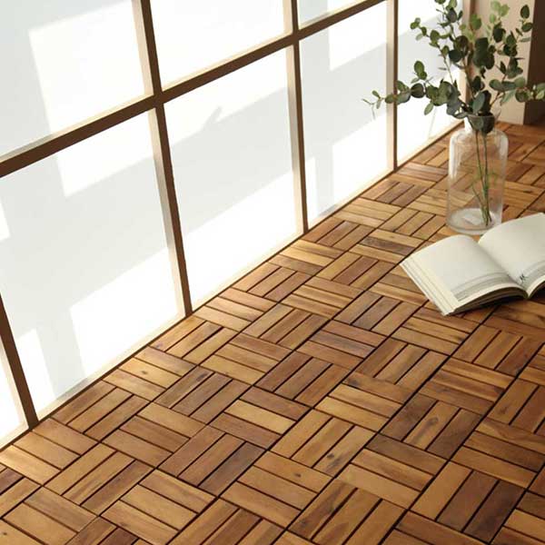 아이엘컴퍼니 원목 조립식 데크타일 12슬롯 (10장, 30cm x 30cm)