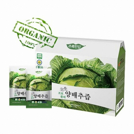 유기농샵 초록한입 생생 브로콜리 양배추즙 110ml 30포 (1개)