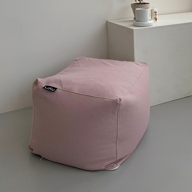 리누 린온 패브릭 사각 스툴_이미지