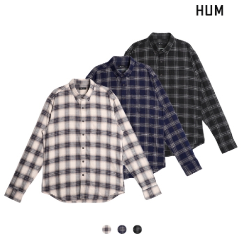 HUM 남 단기모 체크 셔츠 FHNFCSL112P_이미지