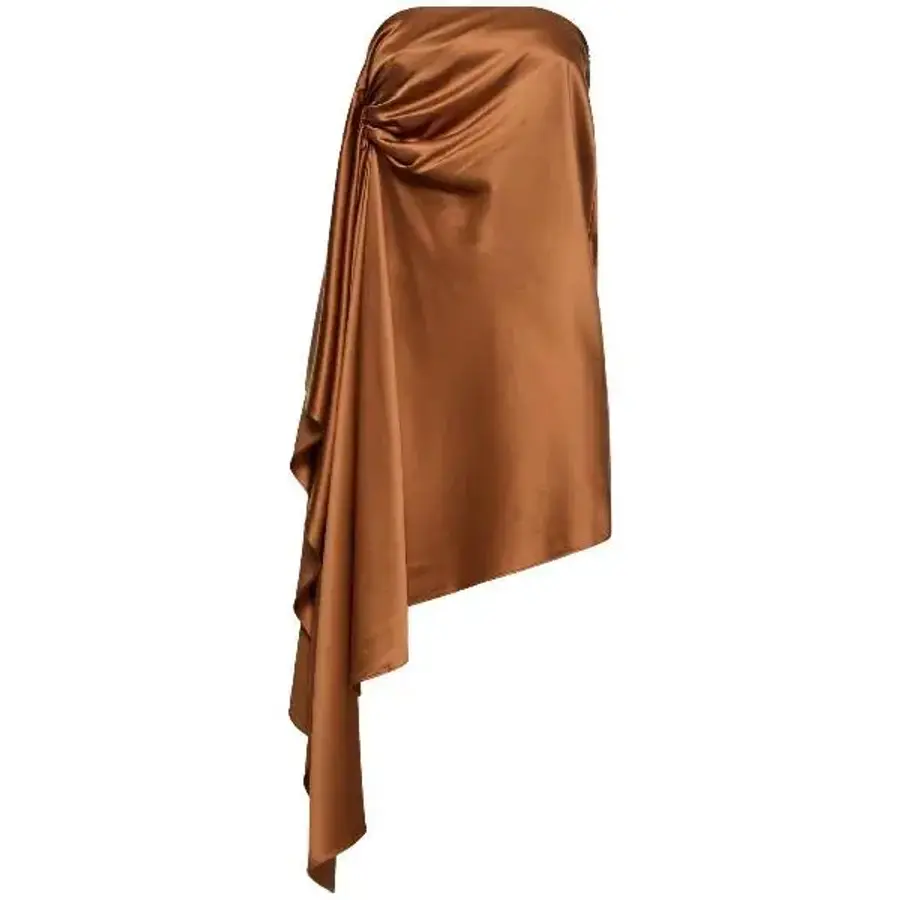 사틴 크리스토퍼 에스버 여성 Cusco 드레프트 실크 미디 스커트 79I Q8R011 TP7190_이미지