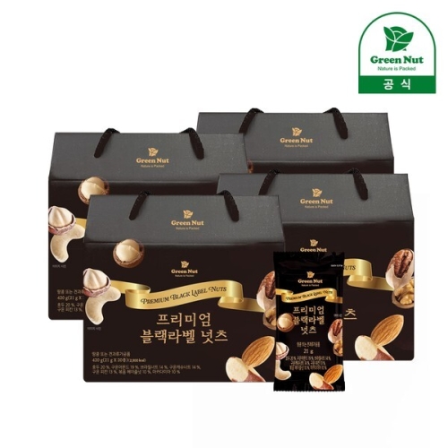 그린너트 프리미엄 블랙라벨 넛츠 세트 21g 20개입 (4개)_이미지