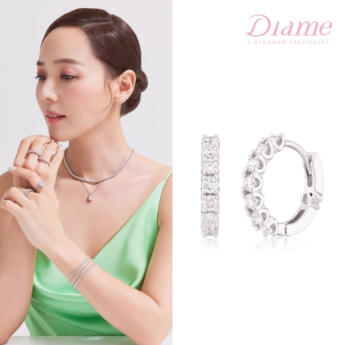 다이아미 데이지 프리스틴 18K 골드 랩그로운 다이아몬드 귀걸이 FGDE1179WLAB_이미지
