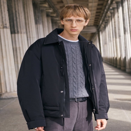 로가디스 정장 오버사이즈 카라 푸퍼 블랙_RY4938P555_이미지