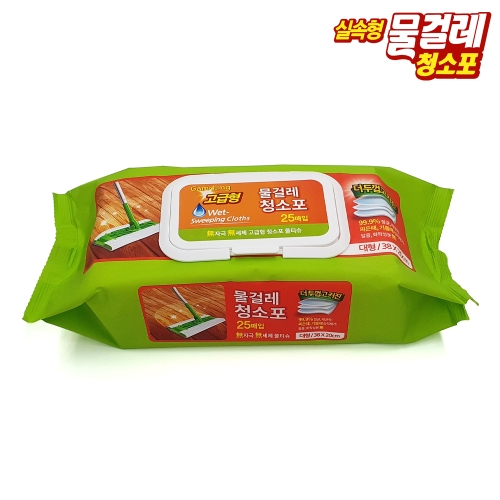 고급형 대형 물걸레 청소포 캡형 38X20cm25매 12개 한박스