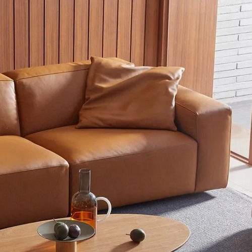 에싸 바크 베티버 천연가죽 소파 3인용 (스툴포함)_이미지