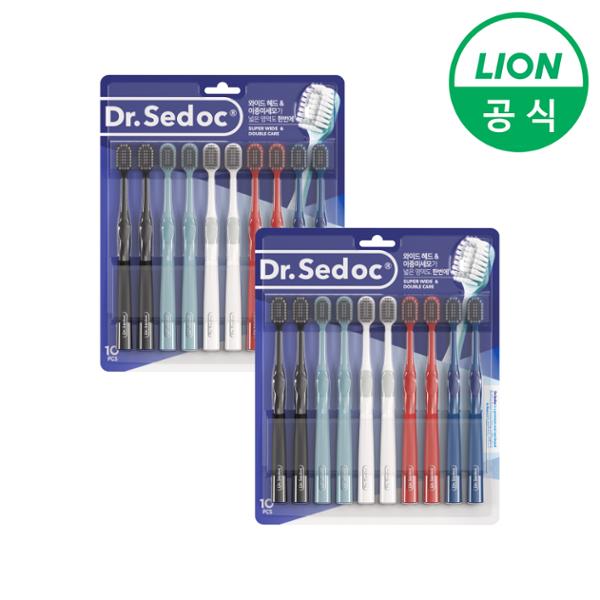 라이온코리아 닥터세닥 슈퍼와이드 미세모 칫솔 10개입 (2개)_이미지