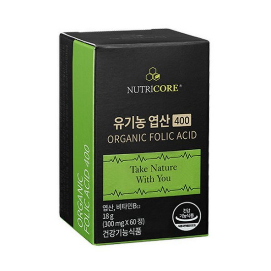 뉴트리코어 유기농 엽산 400 60정 (4개)_이미지