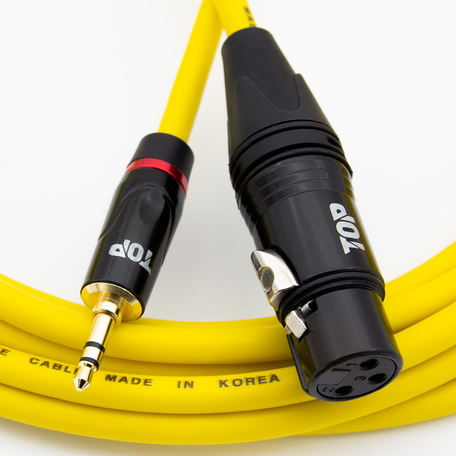 탑라인에이치디 HDTOP 3.5스테레오 to XLR 암 마이크 케이블 블랙옐로우 (50m, HT-TP6005)_이미지