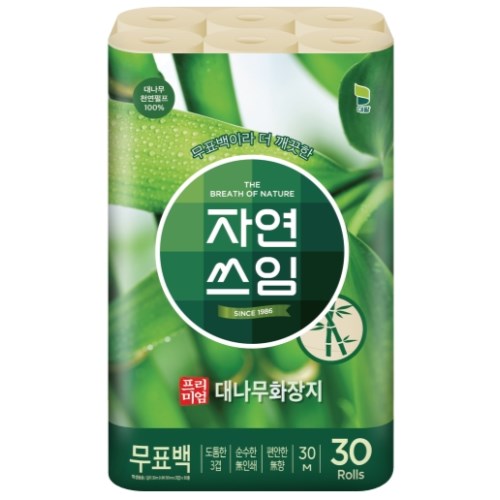 자연쓰임 프리미엄 대나무화장지 30m (30롤)이미지입니다. 누르면 해당 게시물로 새창이동합니다.