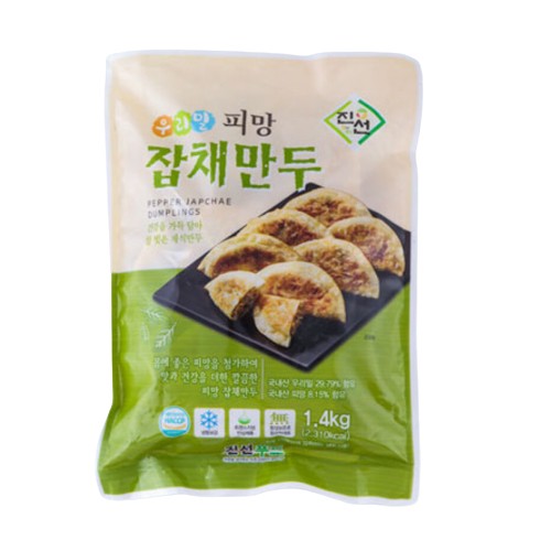 진선푸드 채식 우리밀 피망 잡채만두 1.4kg