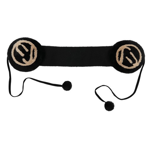 이안폴터디자인 배색 로고 니팅 이어워머 IPL4WGE193_BK_이미지