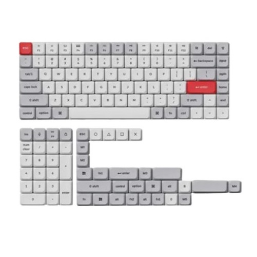 Keychron 염료승화 로우 프로파일 PBT 풀세트 133Pcs (라이트 그레이 화이트)_이미지