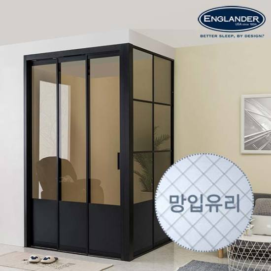 잉글랜더 리아 슬림 3연동 ㄱ자형 망입유리 고시형 중문 (~1.8m)
