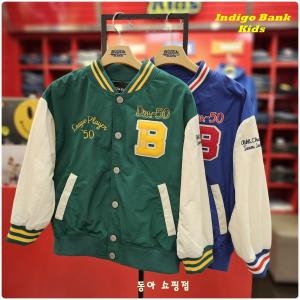  인디고뱅크키즈 입기 좋은 야구 점퍼 스타일의 배색 나일론 바람막이 자켓 IKJA24101