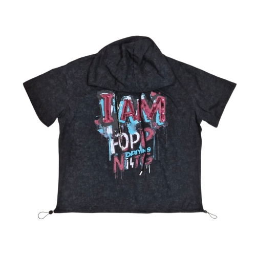 르니앤맥코이 반팔 스팽글 레터링 후드티셔츠 MN05TS004FJY