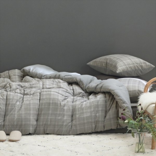 올리비아데코 헤이체크 세미워싱 차렵이불 (퀸 Q)_이미지