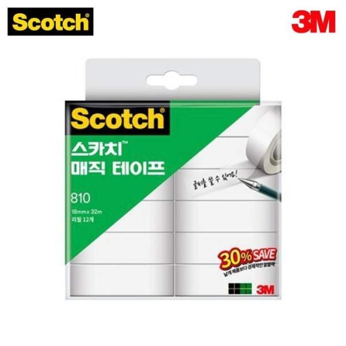 3M 544IAR60 스카치 매직테이프 오피스팩 리필 810R-12 18mm_이미지