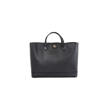 구찌 미듐 레더 오피디아 쇼퍼 토트 숄더백 블랙 124114964