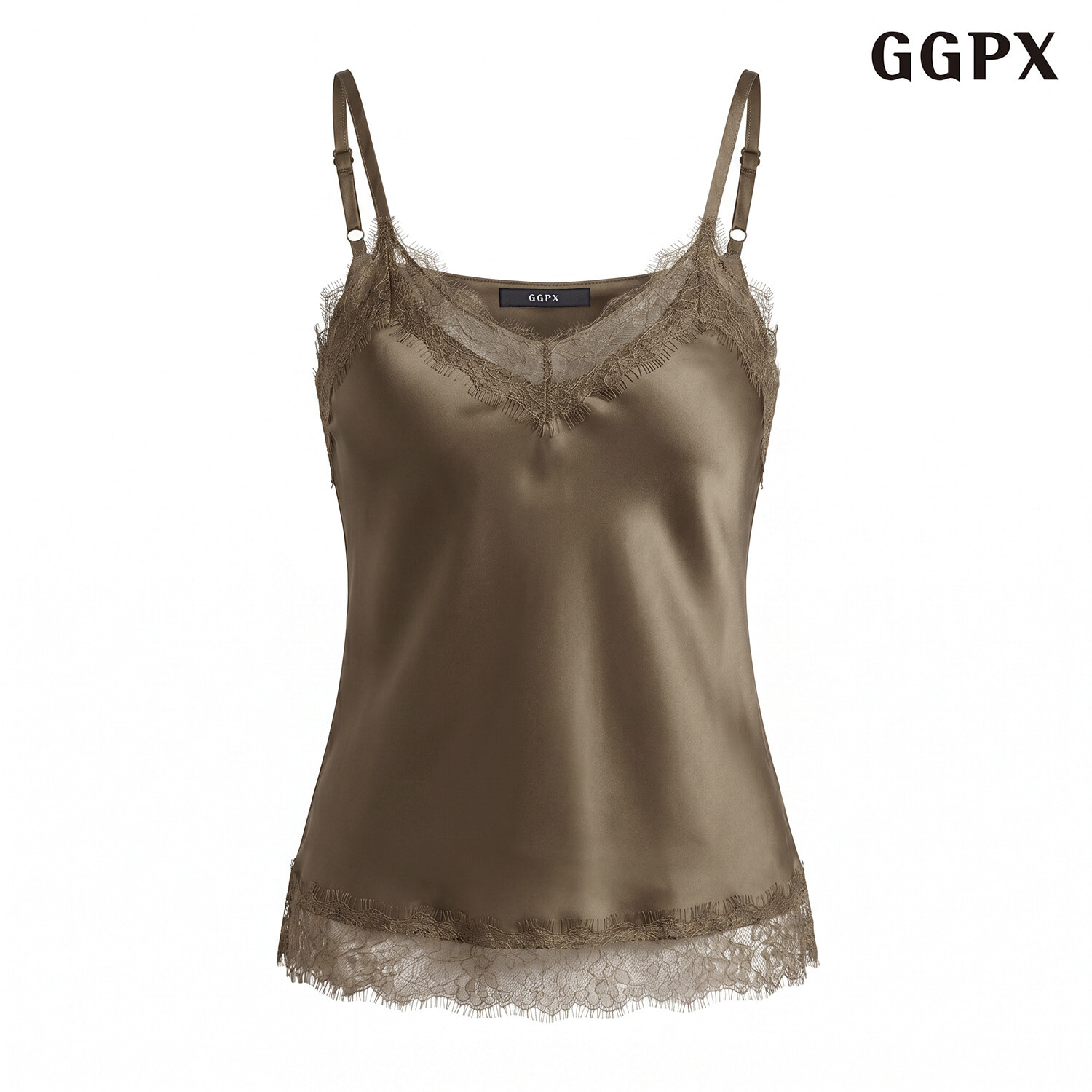 연승어패럴 GGPX 엘레강스 레이스 배색 새틴 민소매 GQCLW001D