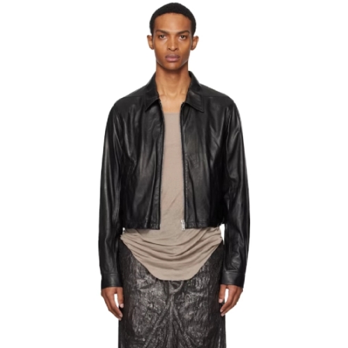 릭오웬스 가죽재킷 블랙 콘코르디안 앨리스 브래드 가죽 재킷 252232M181002