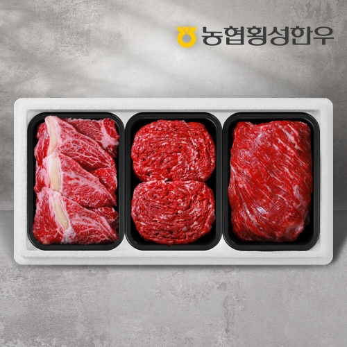 동횡성농협 농협횡성한우 1등급 하누리정육세트 3호 1.2kg [1개]